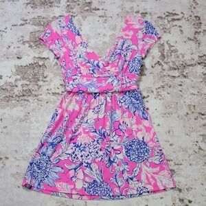 Lilly Pulitzer Dress Womens Medium Winslow Pink Fit Flare Mini Resort Spring